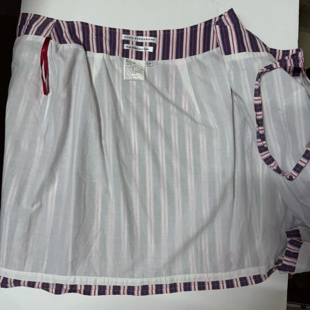 Anne Pinkerton Vintage Striped Mini Wrap Skirt S